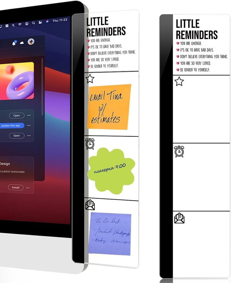 HTBIG Computer Monitor Memo Board Little Reminders Logo Decor Monitor Message Board Sticky Notes Office Desk Accessories Gifts for Friends Family Members and Colleagues - Image 1